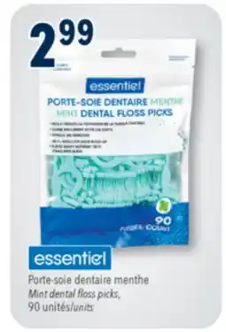 Familiprix Essentiel mint dental floss picks 90un offer