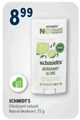 Familiprix Schmidt's deodorant stick Bergamot & Lime offer