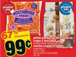 Super C petites pommes de terre Russet ou rouges à chair jaune | baby cut carrots or small potatoes offer