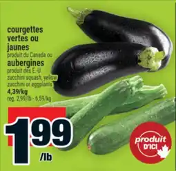 Super C courgettes vertes ou jaunes | zucchini squash, yellow zucchini or eggplants offer