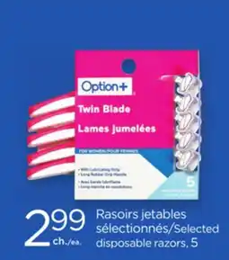 Proxim Option+ Selected disposable razors offer