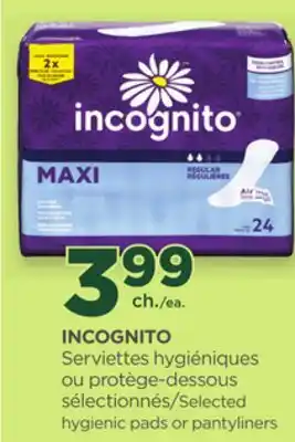 Proxim INCOGNITO Selected hygienic pads or pantyliners offer