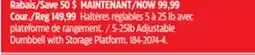 Canadian Tire WA:KE 5-25lb Adjustable Dumbbell with Storage Platform offer