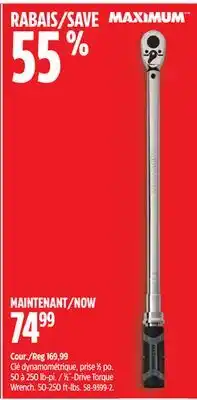 Canadian Tire MAXIMUM 1⁄2˝-Drive Torque Wrench offer