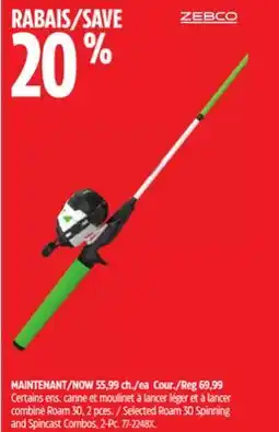 Canadian Tire Selected Roam 30 Spinning and Spincast Combos, 2-Pc offer