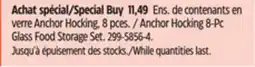 Canadian Tire Anchor Hocking 8-Pc Glass Food Storage Set offer