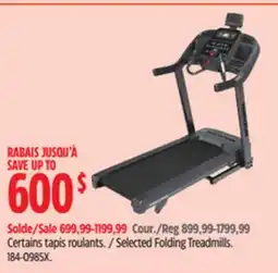 Canadian Tire Selected Folding Treadmills offer