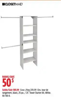 Canadian Tire CLOSETMAID 25˝ Tower Starter Kit, White offer