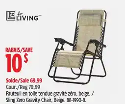 Canadian Tire For living Sling Zero Gravity Chair offer