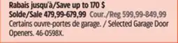 Canadian Tire Chamberlain Selected Garage Door Openers offer