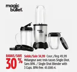 Canadian Tire magic bullet Single-Shot Blender with 3 Cups offer