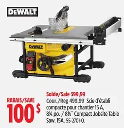 Canadian Tire 8 1⁄4˝ Compact Jobsite Table Saw, 15A offer