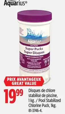Canadian Tire Aquarius Pool Stabilized Chlorine Puck, 1kg offer