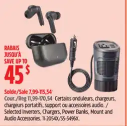 Canadian Tire Selected Inverters, Chargers, Power Banks, Mount and Audio Accessories offer