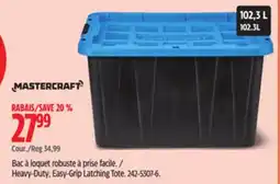 Canadian Tire Mastercraft Heavy-Duty, Easy-Grip Latching Tote offer
