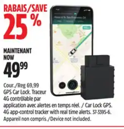 Canadian Tire Car Lock GPS. 4G app-control tracker with real time alerts offer