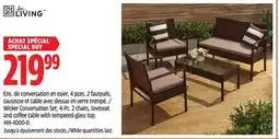 Canadian Tire For Living Wicker Conversation Set, 4-Pc offer