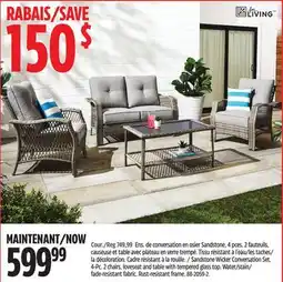 Canadian Tire Sandstone Wicker Conversation Set, 4-Pc offer