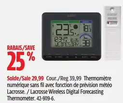 Canadian Tire Lacrosse Wireless Digital Forecasting Thermometer offer