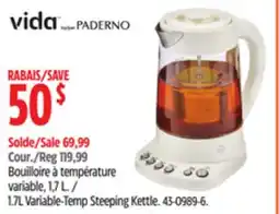 Canadian Tire 1.7L Variable-Temp Steeping Kettle offer