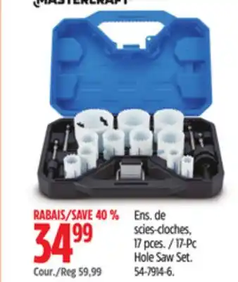 Canadian Tire Mastercraft 17-Pc Hole Saw Set offer