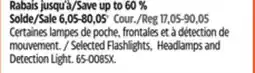 Canadian Tire Selected Flashlights, Headlamps and Detection Light offer
