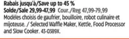 Canadian Tire Selected Waffle Maker, Kettle, Food Processor and Slow Cooker offer