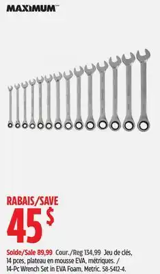 Canadian Tire Maximum 14-Pc Wrench Set in EVA Foam, Metric offer