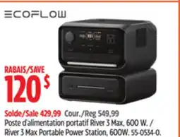 Canadian Tire Ecoflow River 3 Max Portable Power Station, 600W offer