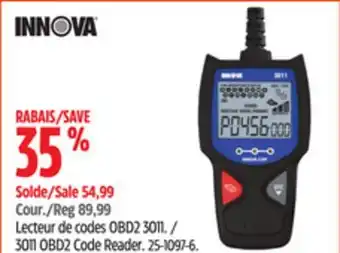 Canadian Tire INNOVA 3011 OBD2 Code Reader offer