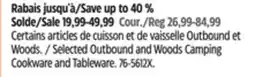 Canadian Tire Selected Outbound and Woods Camping Cookware and Tableware offer