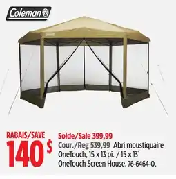 Canadian Tire Coleman 15 x 13´ OneTouch Screen House offer