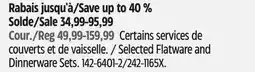 Canadian Tire Selected Flatware and Dinnerware Sets offer