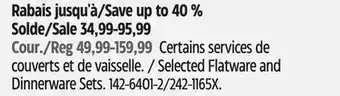 Canadian Tire Selected Flatware and Dinnerware Sets offer