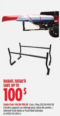 Canadian Tire Selected Truck Racks or Truck Bed Extender offer