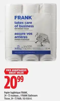 Canadian Tire FRANK Bathroom Tissue, 24 = 72 Rolls offer
