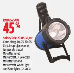 Canadian Tire Selected MotoMaster and Mastercraft Work Light and Spotlights offer