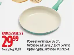 Canadian Tire 26cm Ceramic Open Frypan, Turquoise offer