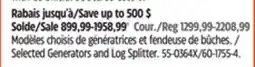 Canadian Tire Selected Generators and Log Splitter offer