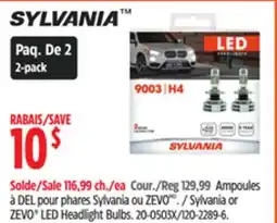 Canadian Tire Sylvania or ZEVO LED Headlight Bulbs offer