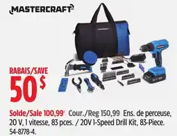Canadian Tire 20V 1-Speed Drill Kit, 83-Piece offer