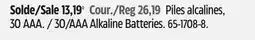 Canadian Tire 30/AAA Alkaline Batteries offer