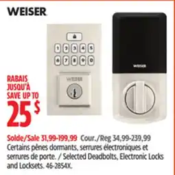Canadian Tire Selected Deadbolts, Electronic Locks and Locksets offer