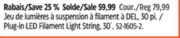 Canadian Tire Plug-in LED Filament Light String, 30´ offer