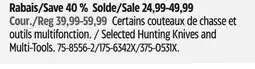 Canadian Tire Selected Hunting Knives and Multi-Tools offer