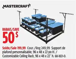 Canadian Tire Mastercraft Customizable Ceiling Rack offer