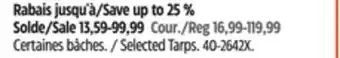 Canadian Tire Selected Tarps offer