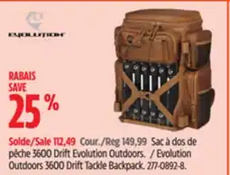 Canadian Tire Evolution Outdoors 3600 Drift Tackle Backpack offer