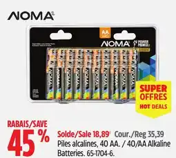 Canadian Tire 40/AA Alkaline Batteries offer