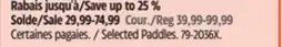 Canadian Tire Selected Paddles offer